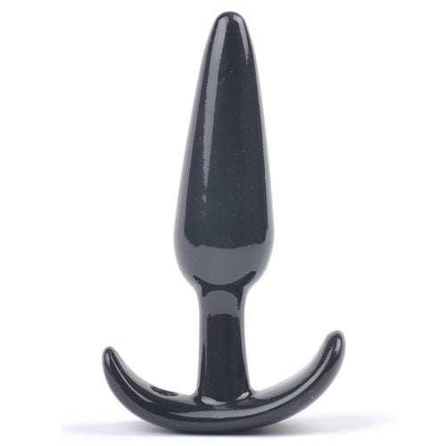Small Tapered Black Anal Plug|Front View|"small tapered plug-front view"|