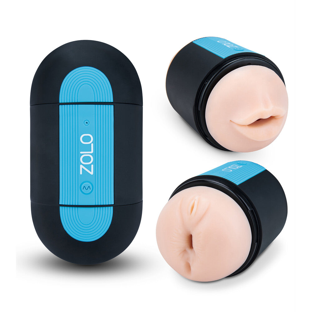 Zolo Pleasure Pill Double Ended Vibrating Masturbator|Front View|"Dual-ended vibrating pleasure system - front view"