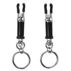 Master Series Bondage Ring Barrel Nipple Clamps|Front View|"nipple clamps-front view"|