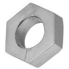 Master Series Silver Hex Heavy Duty Cock Ring and Ball Stretcher|Front View|"hex ring-front view"|