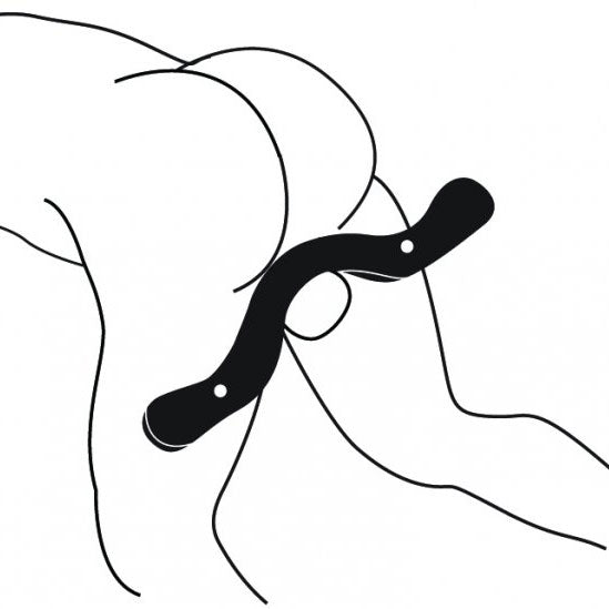 Master Series The Enforcer Black Wooden Humbler|Back View|"closure system-back view adult toys direct"|