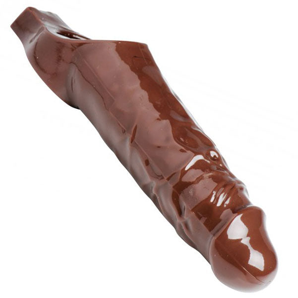 Size Matters Really Ample Penis Enhancer Brown|Side View|"enhancer detail - side view"