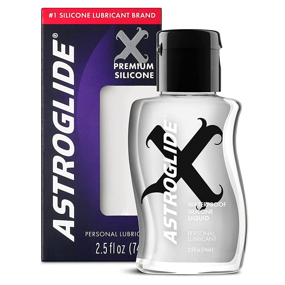 Astroglide X Premium Silicone Liquid Lubricant 2.5oz|Back View|"ingredient info-back view adult toys direct"|