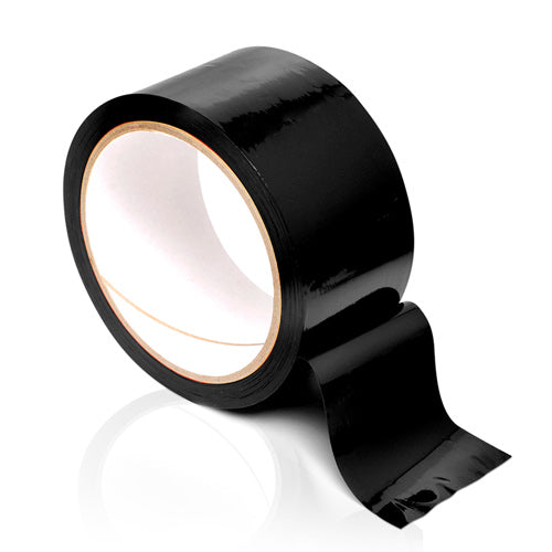 Bondage Tape Black|Front View|"black bondage tape roll-front view adult toys direct"|