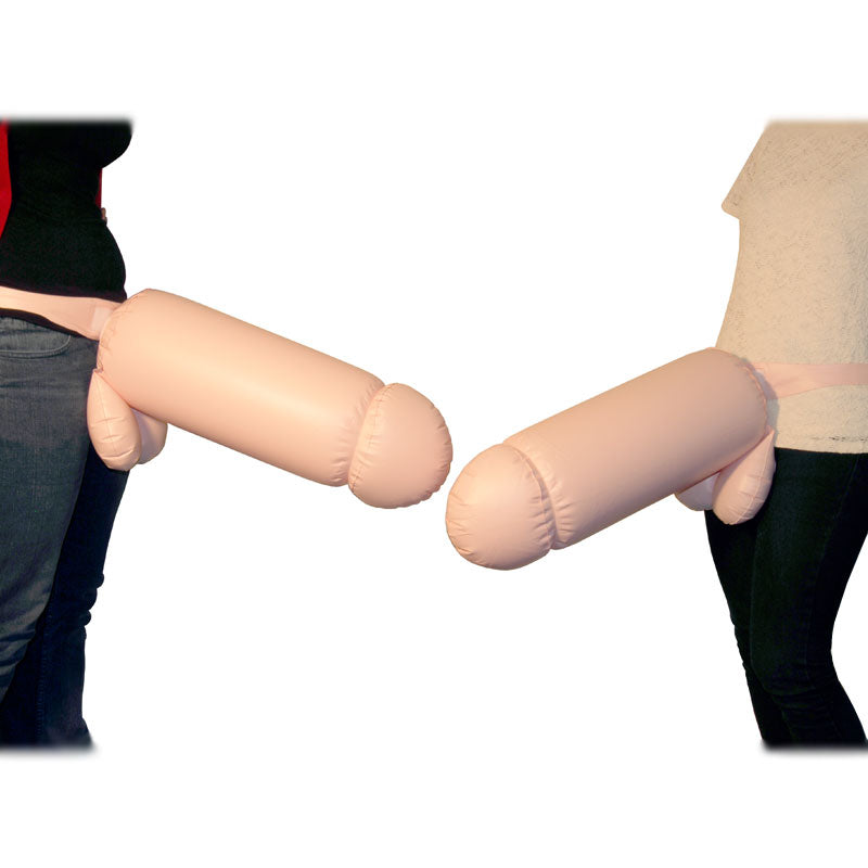 Inflatable Cock Fighting|Side View|"inflatable toy - side view"