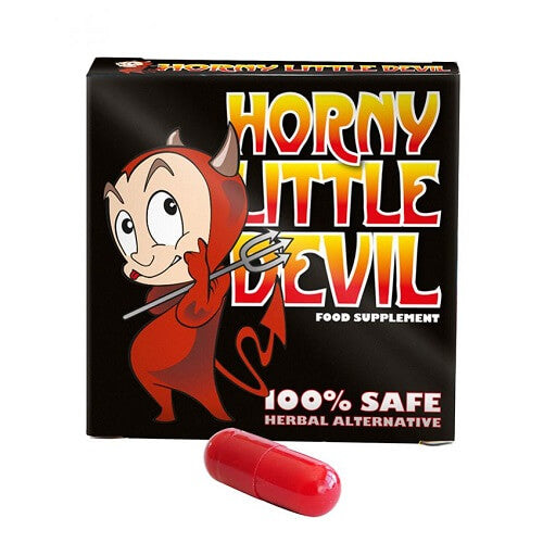 Horny-Little-Devil-Male-Enhancement-x1-Capsule|Front|"single dose enhancement capsule - front view"