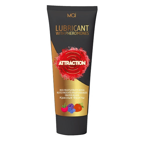 Mai Attraction Lubricant with Pheromones Red Fruits 100ml | Front View | "red fruits pheromone lubricant - front view"