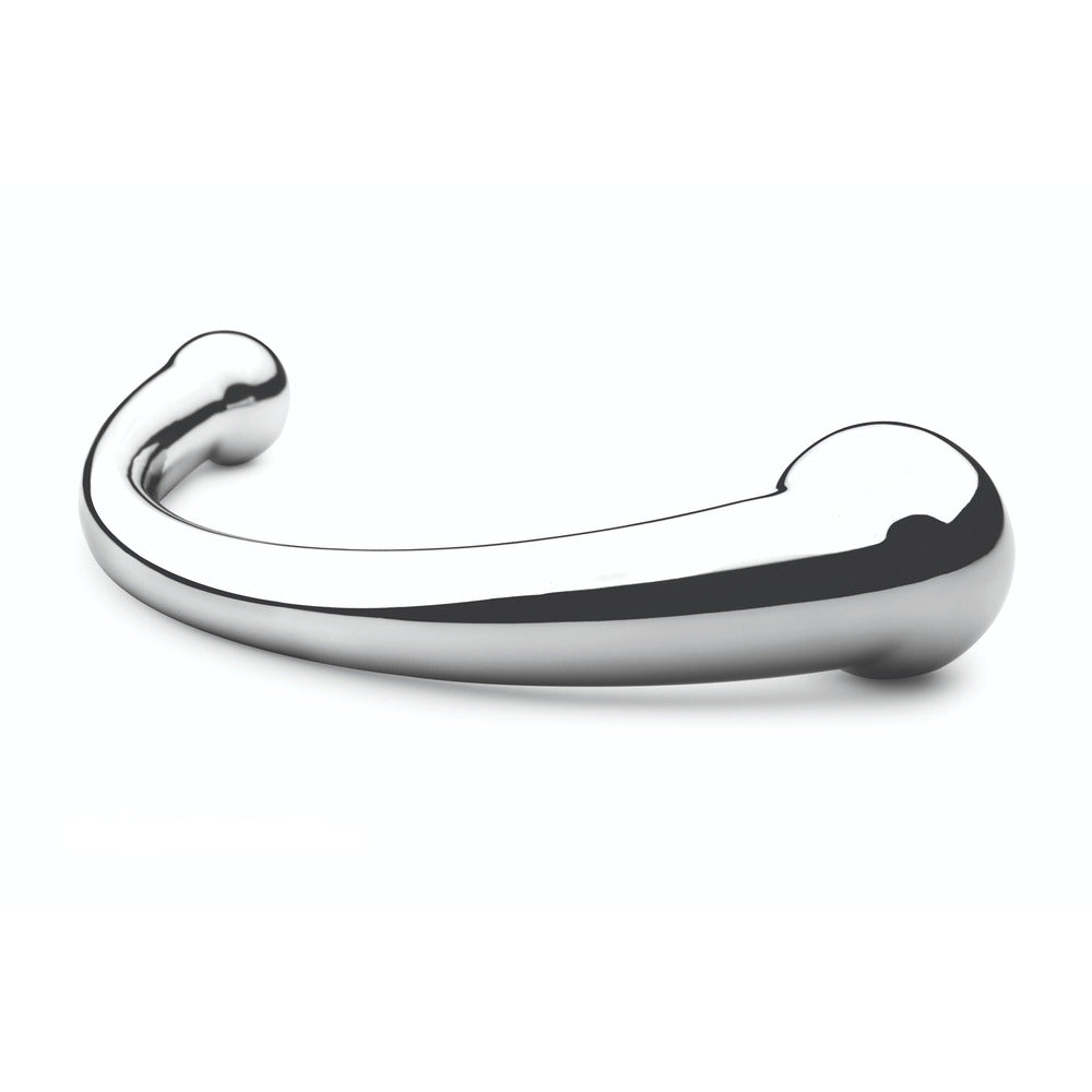 Njoy-Pure-Wand-Stainless-Steel-Dildo|Side View|"ergonomic design-side view"
