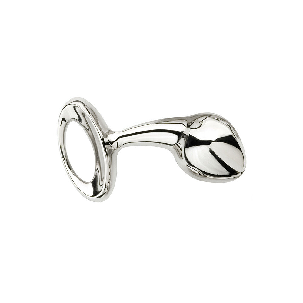 Njoy Pure Plugs Small Stainless Steel But Plug|Front View|"small steel plug-front view"|
