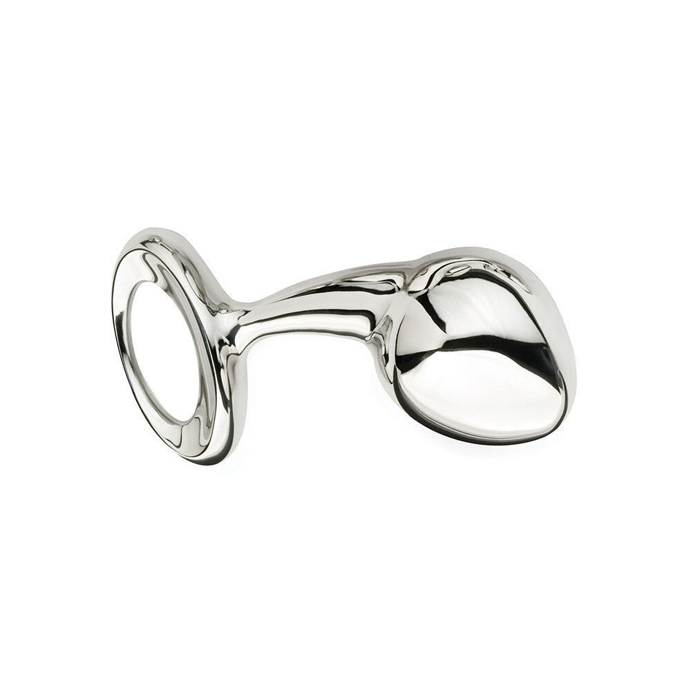 Njoy Pure Plugs Large Stainless Steel Butt Plug|Front View|"large steel plug-front view"|