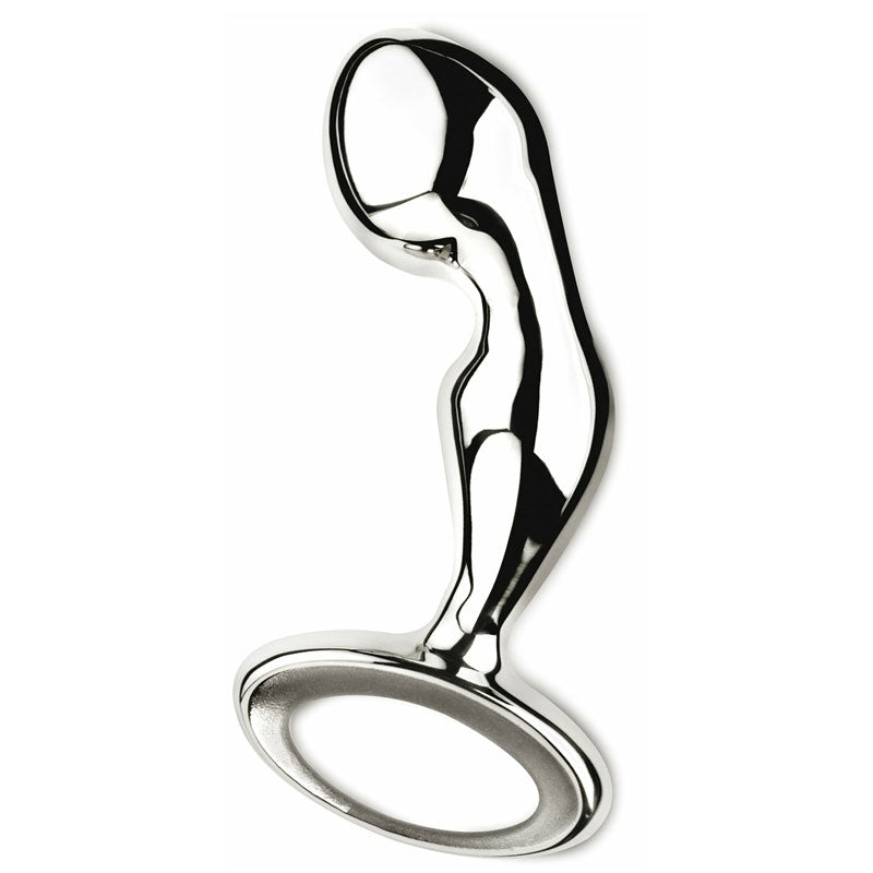 Njoy-Pure-Fun-Plug-Stainless-Steel-PSpot-Butt-Plug|Side View|"ergonomic design-side view"