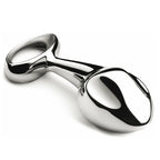 Njoy Plug 2.0 Extra Large Stainless Steel Butt Plug|Front View|"xl steel plug-front view"|