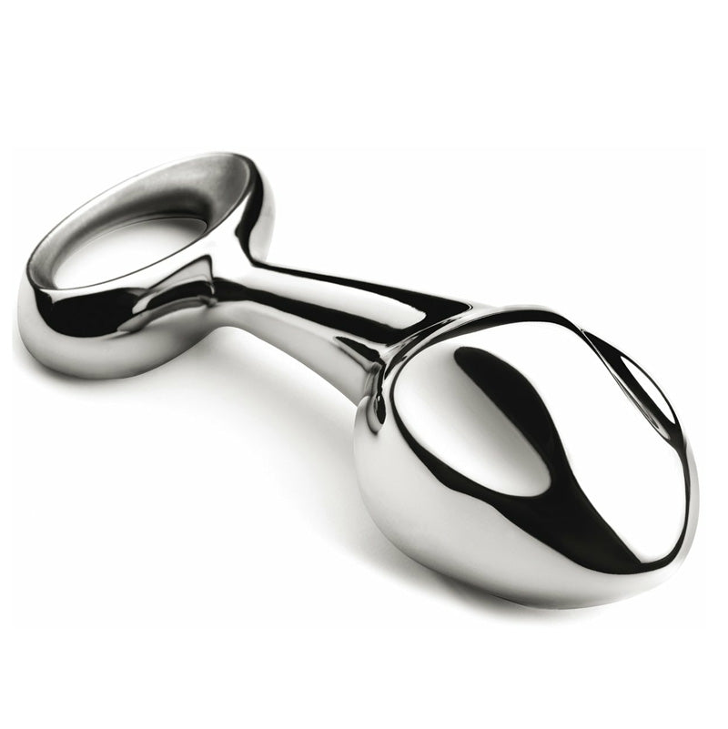 Njoy Plug 2.0 Extra Large Stainless Steel Butt Plug|Front View|"xl steel plug-front view"|