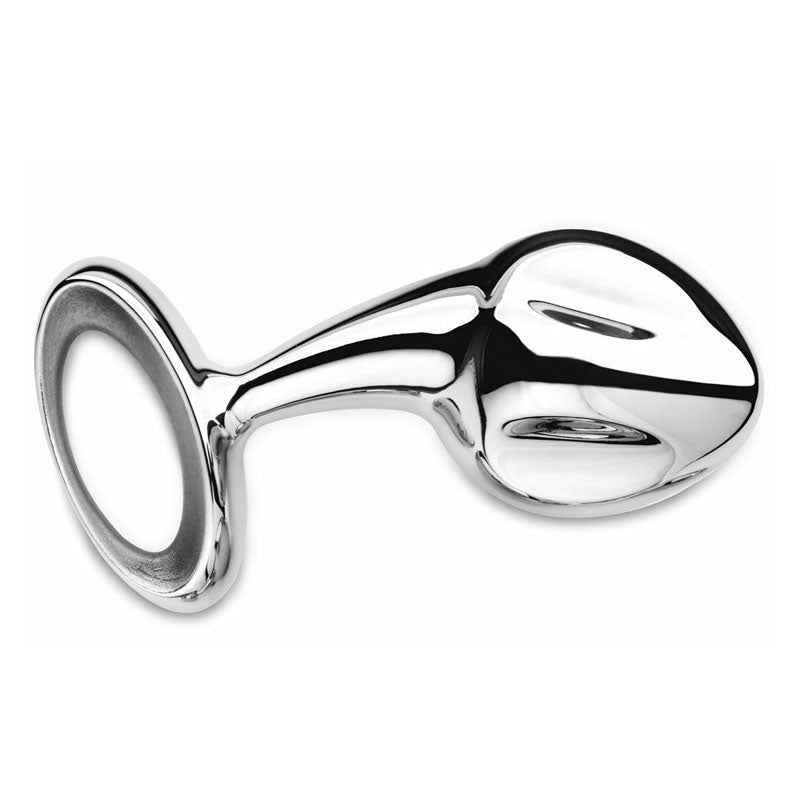 Njoy Plug 2.0 Extra Large Stainless Steel Butt Plug|Side View|"stainless design-side view"|