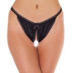 Black Crotchless Tanga|Front View|"black tanga-front view"|