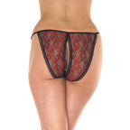 Red And Black Tanga Open Brief|Side View|"open design-side view"|