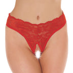Red Lace Open Crotch GString|Front View|"lace string-front view"|