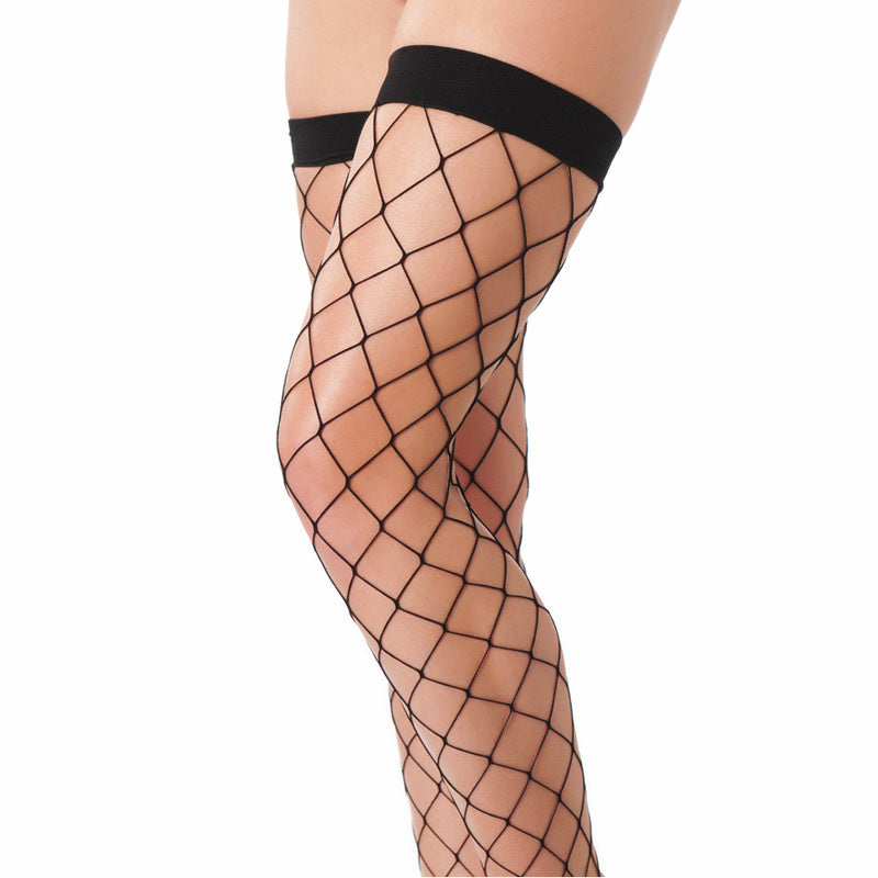 Black Fishnet Stockings|Front View|"classic fishnet stockings - front view"