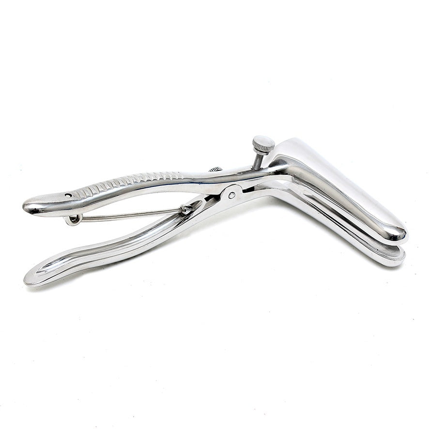 Steel Anal Speculum|Side View|"mechanism detail-side view adult toys direct"|