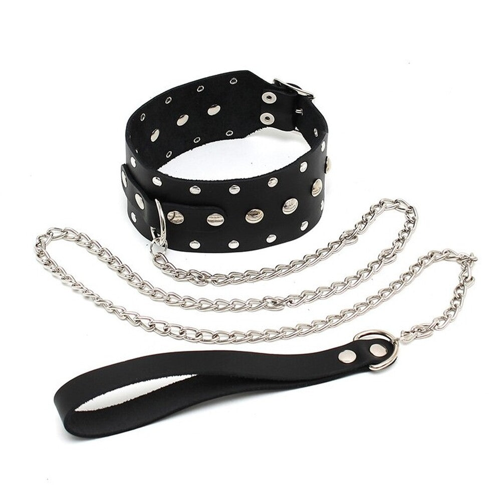 Leather-Collar-And-Chain|Front-View|"collar-chain-front-view"