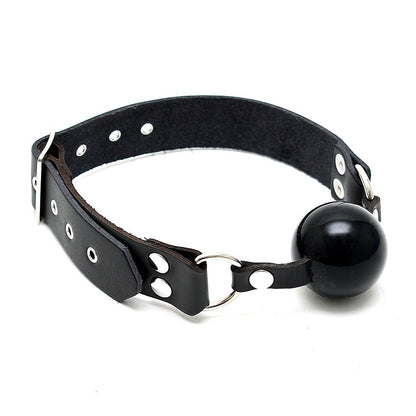 Silicone Ball Gag|Front View|"soft silicone ball gag comfortable black bondage-front view adult toys direct"|