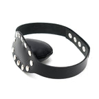 Leather Gag With Studs|Front View|"studded leather gag bondage wear black-front view adult toys direct"|