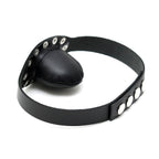 Leather Gag With Studs|Back View|"bdsm studded gag secure fit-back view adult toys direct"|