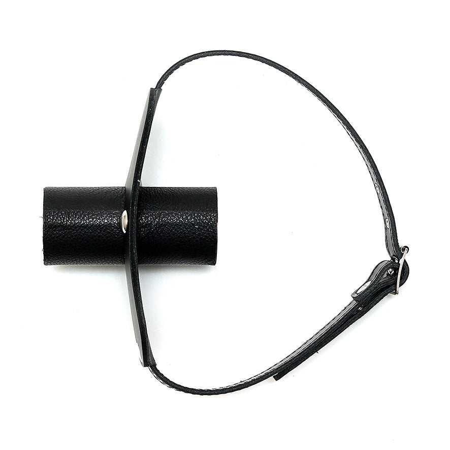 Leather Gag With Urine Tube|Side View|"tube details-side view"|