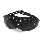 Leather Blindfold Mask|Front View|"leather mask design-front view adult toys direct"|