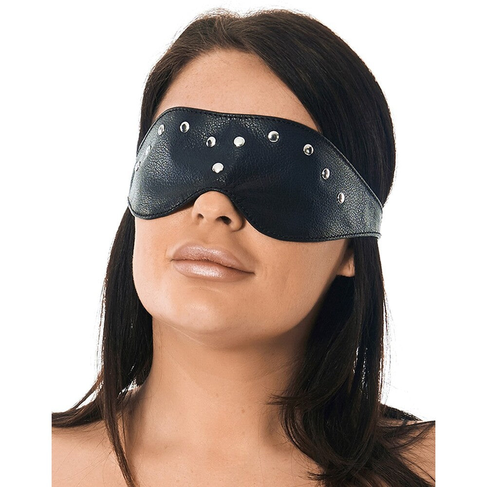 Leather Blindfold Mask|Back View|"closure system-back view adult toys direct"|