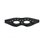 Leather Open Eye Mask With Rivets|Side View|"rivet detail-side view adult toys direct"|