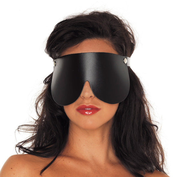 Leather Blindfold|Front View|"leather mask design-front view adult toys direct"|