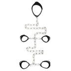 Leather Female Hand And Foot Cuffs|Front View|"complete restraint set female-front view adult toys direct"|