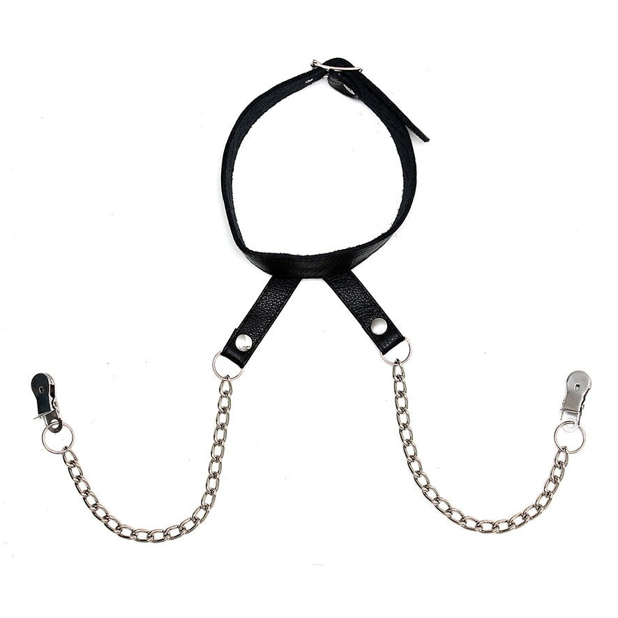 Nipple Clamps With Neck Collar|Front View|"nipple clamps-front view"|