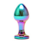 Sensual Multi Coloured Glass Melany Anal Dildo|Front View|"multicolor anal glass dildo - front view"