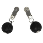 Nipple Clamps With Round Black Weights|Front View|"nipple clamps-front view"|