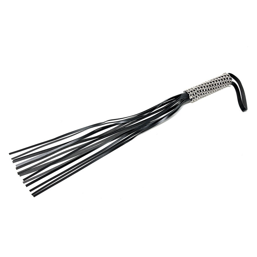 Leather and Chain Whip|Side View|"chain details-side view"|