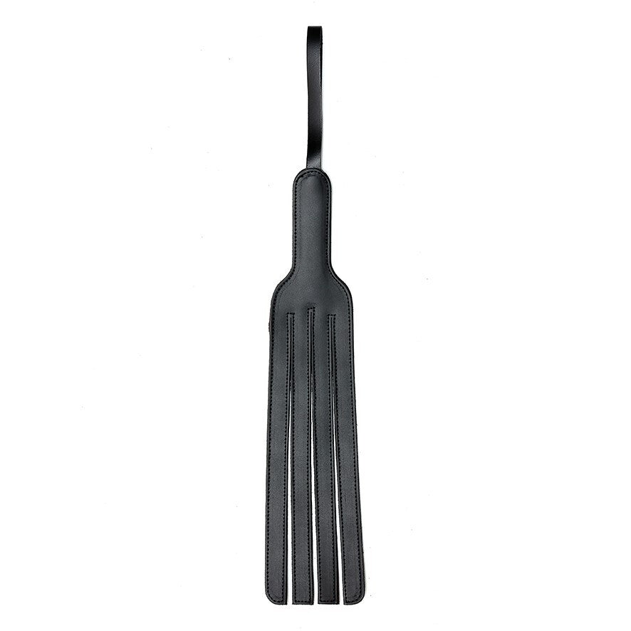 Leather Forked Paddle|Front View|"split end paddle-front view adult toys direct"|