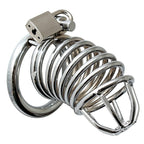 Chrome Chastity Cock Cage|Front View|"chrome cage system-front view adult toys direct"|