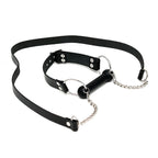 Leather Horse Bit Gag And Reins|Front View|"horse bit-front view"|