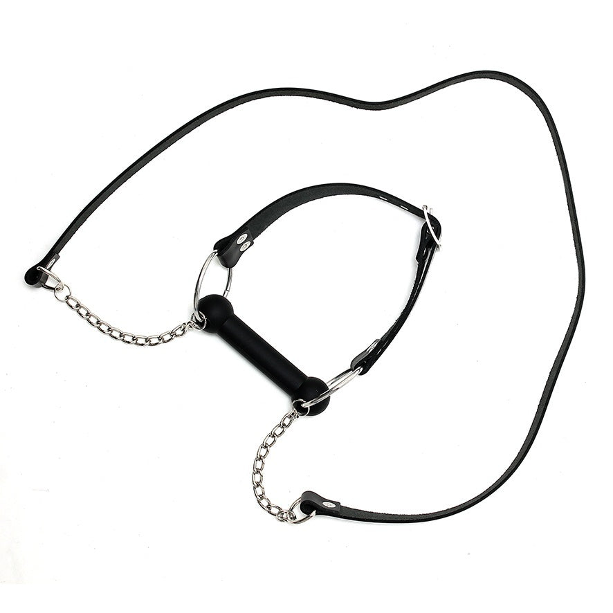 Leather Horse Bit Gag And Reins|Side View|"rein details-side view"|