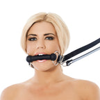 Leather Horse Bit Gag And Reins|Detail View|"leather features-detail view"|