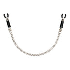 Silver Nipple Clamps With Chain|Front View|"nipple clamps-front view"|