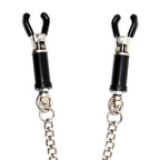 Silver Nipple Clamps With Chain|Side View|"chain details-side view"|
