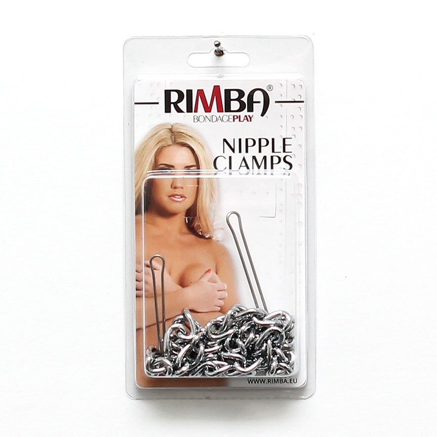 Silver Nipple Clamps With Double Chain|Detail View|"clamp features-detail view"|