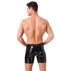 Latex Mens Bermuda Shorts|Side View|"short features-side view"|