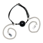 Mouth Gag And Nipple Chain|Side View|"chain details-side view"|